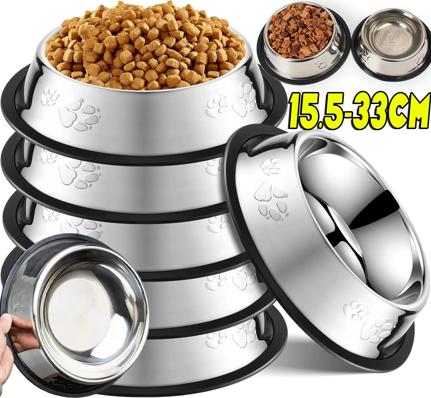 tigela de aço inoxidável para cães e gatos