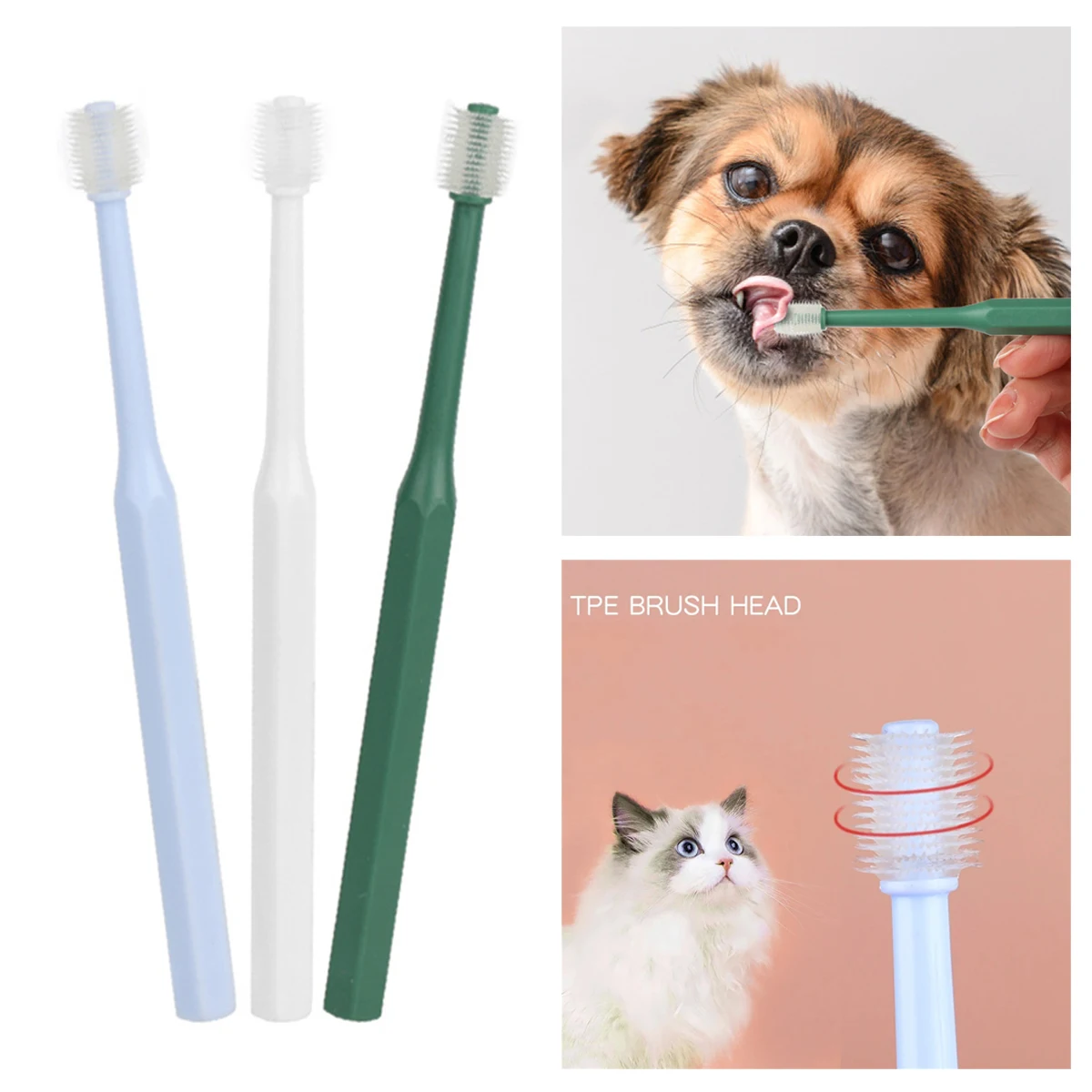 escova dental para cães e gatos pequenos