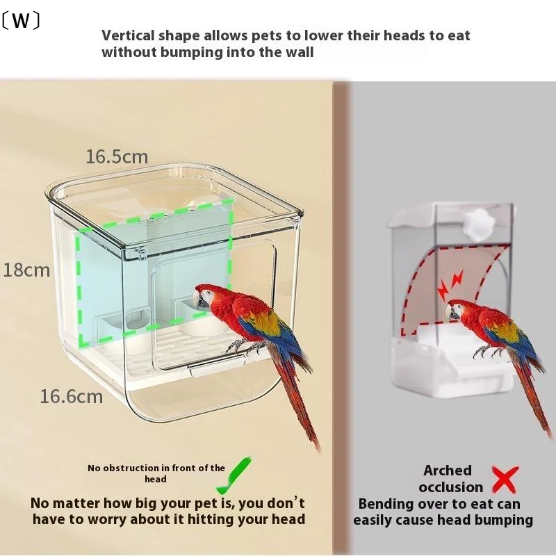 Alimentador Automático para Pássaros Transparente de Gaiola Grande - Imagem 4