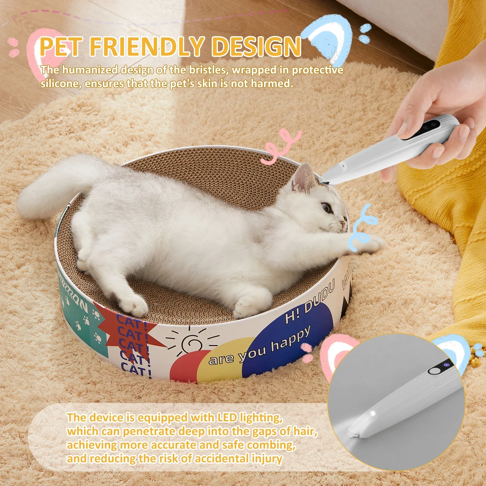 Aparador de Pelos para Cães e Gatos com LED e Lâmina de 9 mm - Imagem 3