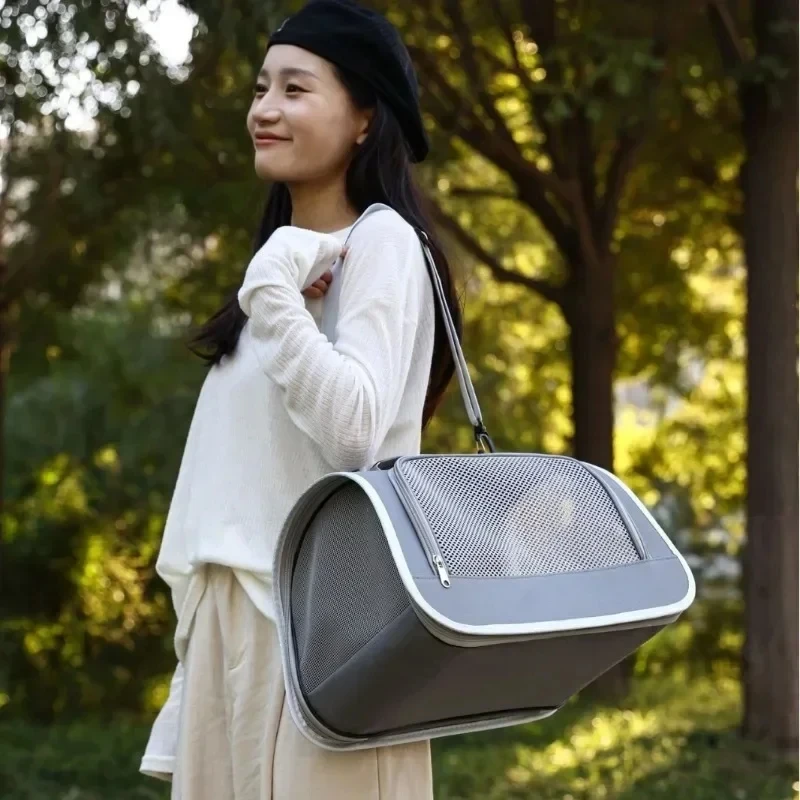 Bolsa de Ombro para Viagem Pet Respirável Azul - Imagem 4