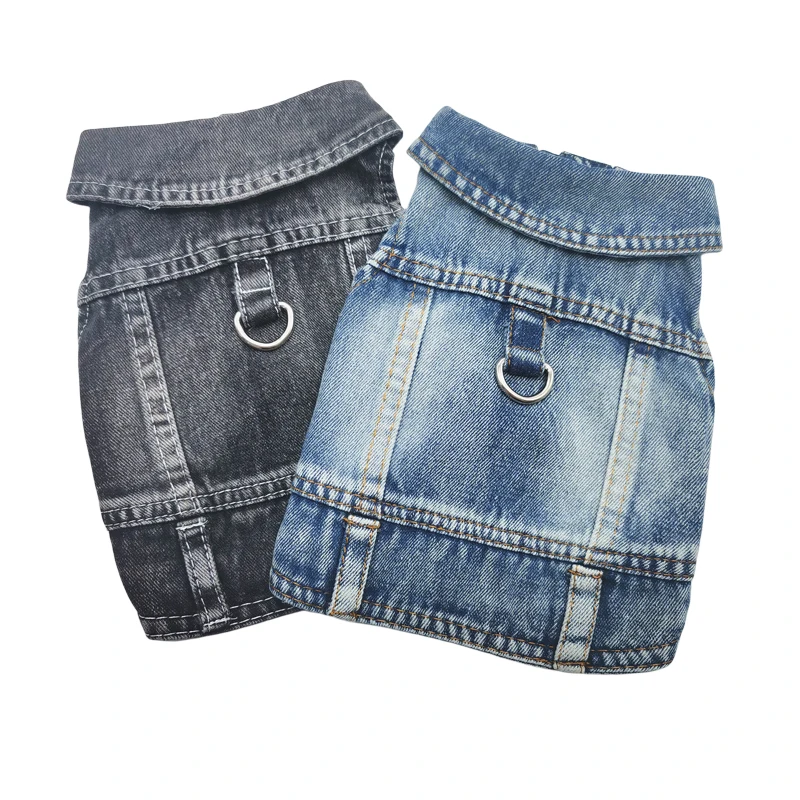 Colete Jeans para Cães Pequenos de Denim Lavável - Image 2