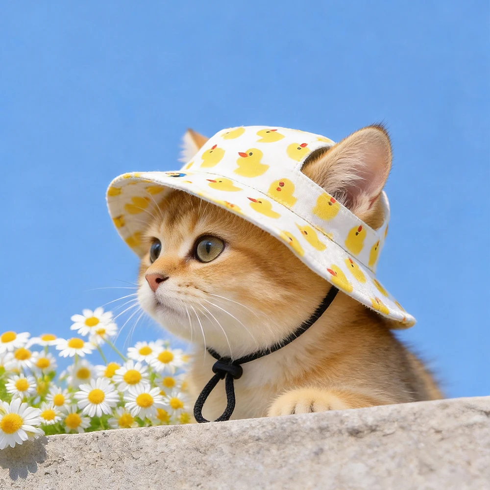 Chapéu de Pescador para Cães e Gatos Pequenos com Ajuste Regulável - Image 6