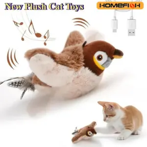 brinquedo interativo pássaro para gatos e cães