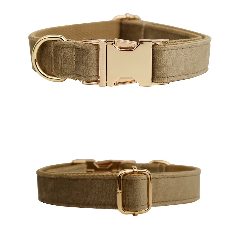 Coleira para Cães de Veludo Personalizada Ajustável com Gravação - Imagem 4