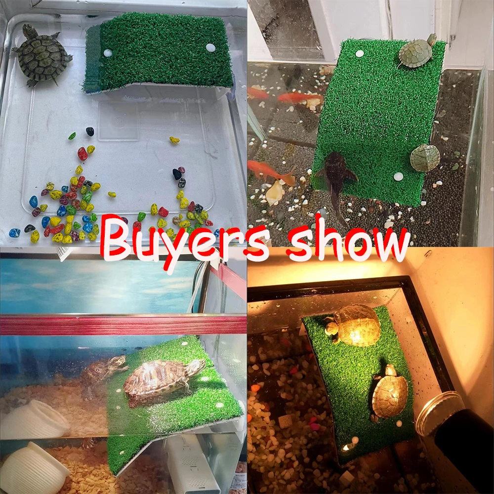 Plataforma de Basking para Tartarugas com Ventosas e Grama Artificial - Imagem 6