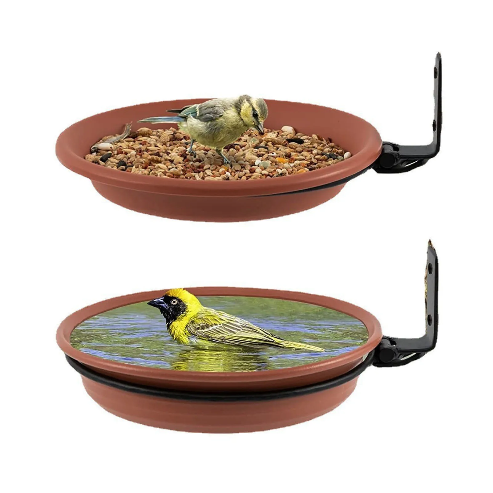 Comedouro Banheira para Pássaros de Plástico com Anel de Metal - Imagem 2