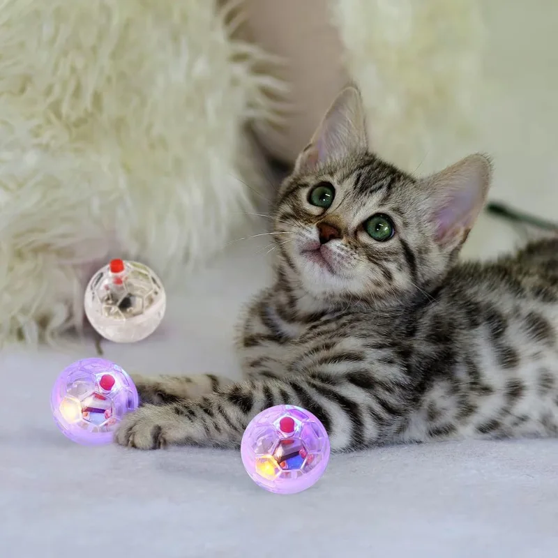 Bola Brilhante para Gatos LED Transparente 3.5 cm Ativada por Toque - Imagem 4