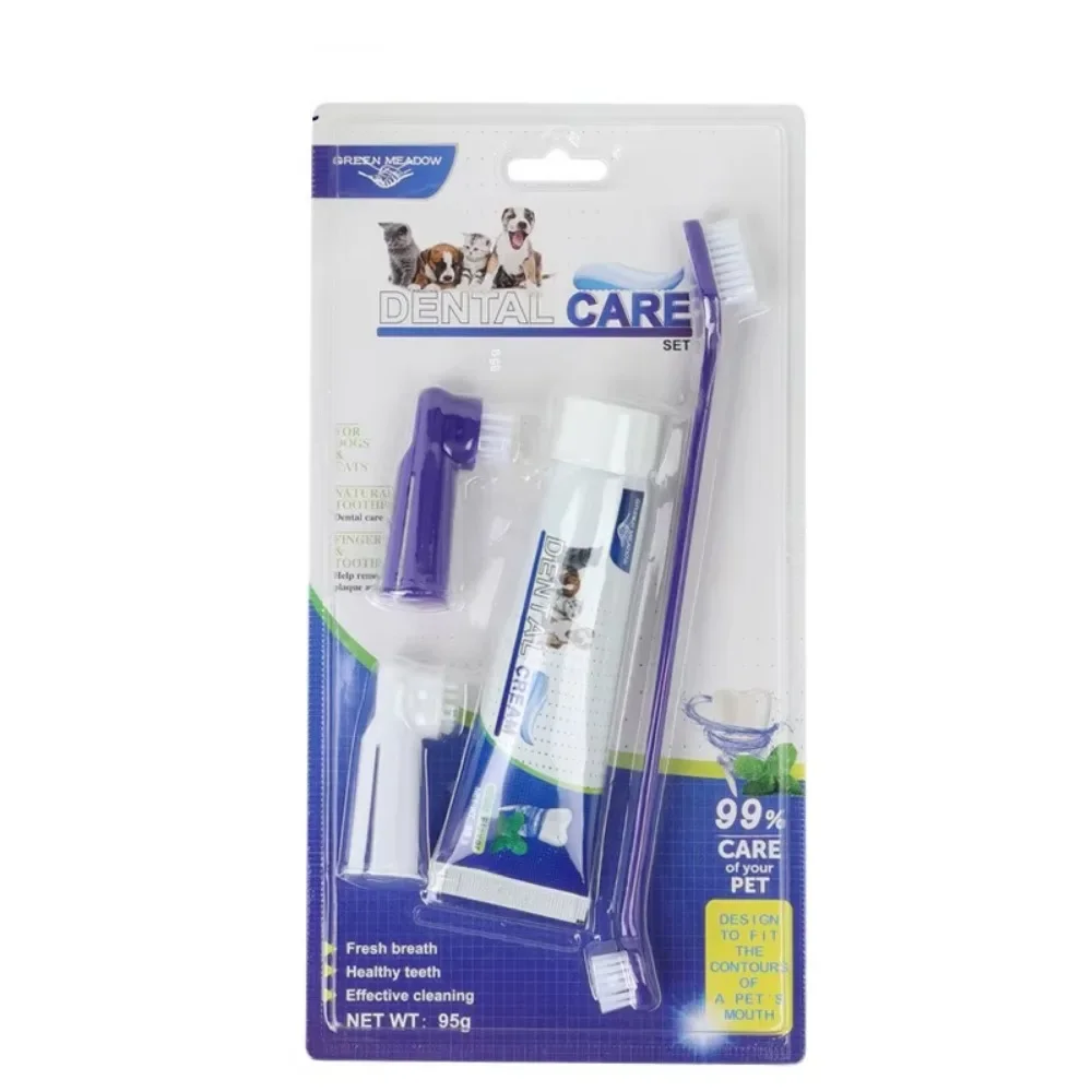 Kit Dental para Cães e Gatos com Escova Dupla e Pasta Sabor Carne - Image 6