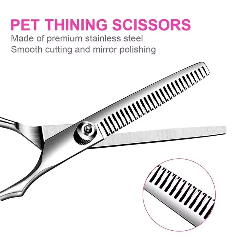 Kit de Tesouras para Tosa de Cães e Gatos com Pontas Redondas - Imagem 5
