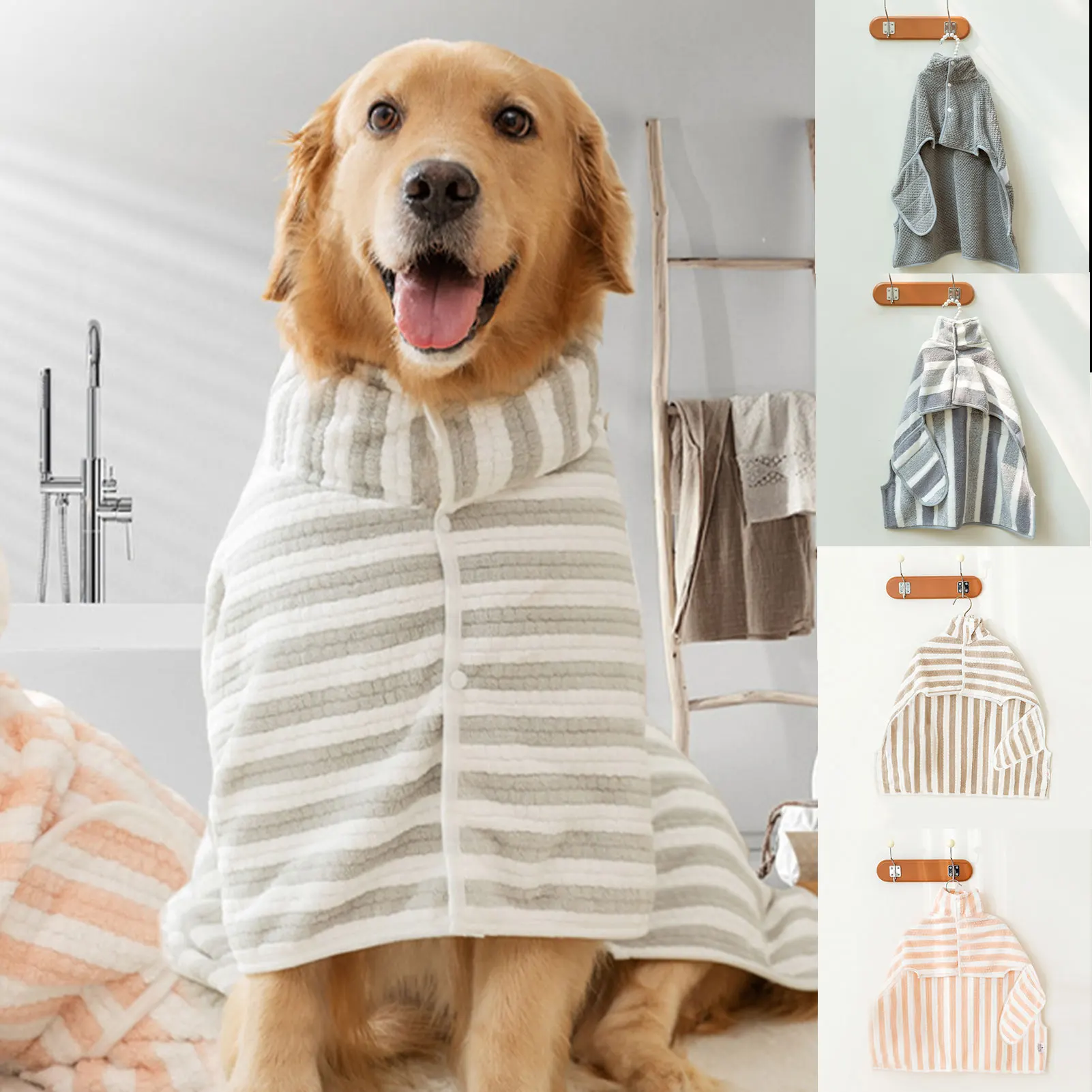 roupão para cães de banho absorvente