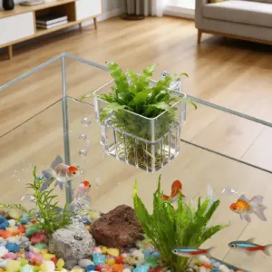 suporte de planta para aquário transparente