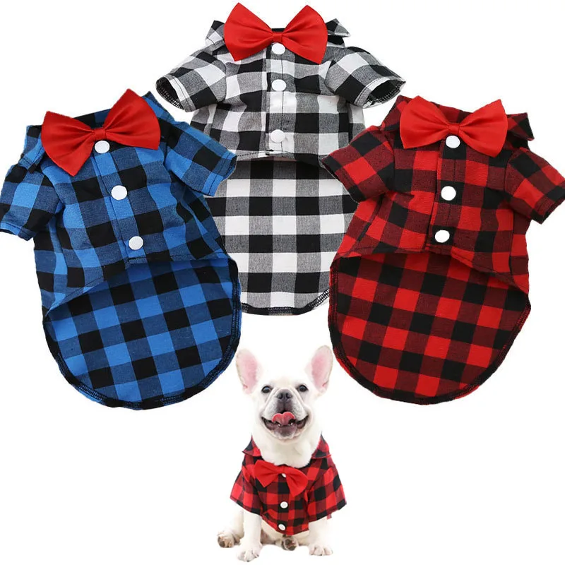 camisa xadrez para cães e gatos