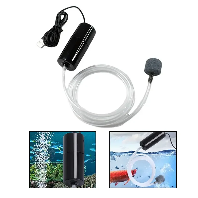 Bomba de Oxigênio para Aquário Mini USB Recarregável Portátil - Imagem 2