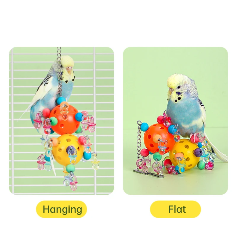 Brinquedo para Pássaros com Furos de Forragem e Balanço - Imagem 4