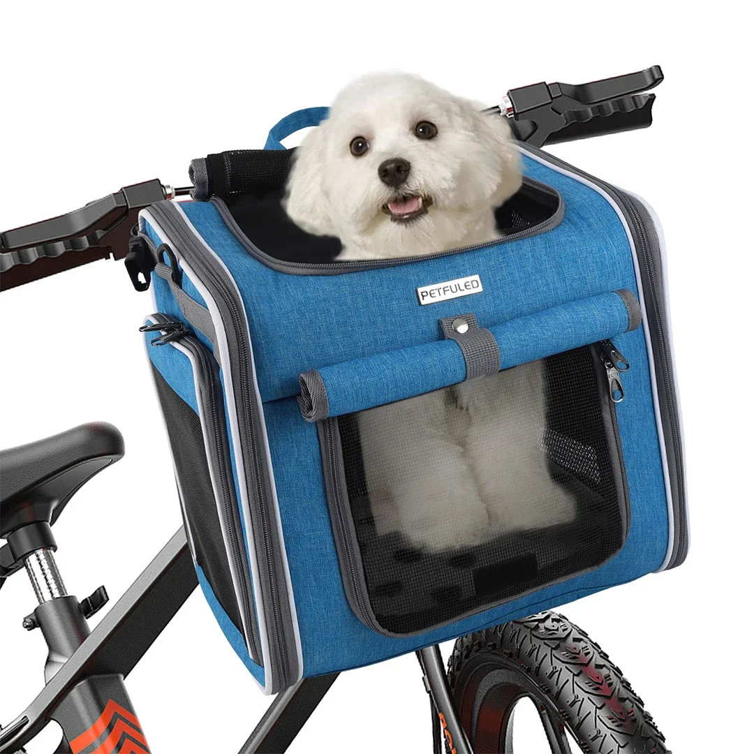 Cesta de Bicicleta para Cães e Gatos Expansível com 4 Portas - Image 3