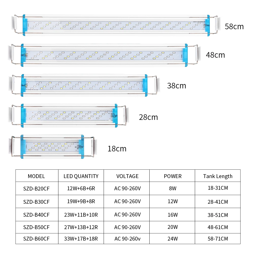 Luz LED para Aquário Expansível com Clip de 18-75 cm - Imagem 5