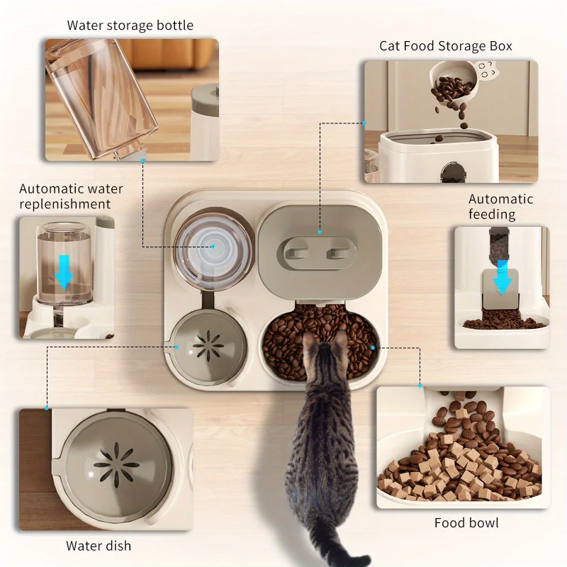 Comedouro e Bebedouro Automático para Gatos e Cães sem Energia Elétrica - Imagem 3
