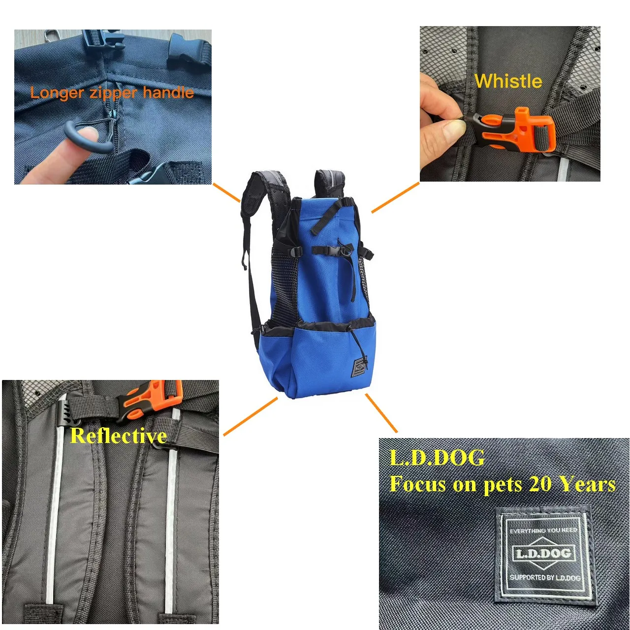 Mochila Canguru para Cães de Malha Respirável para Viagem e Passeio - Imagem 5