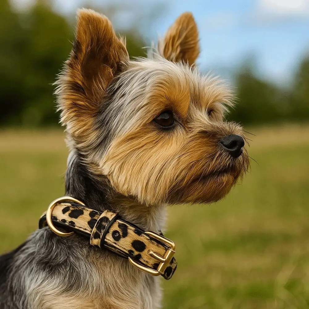 coleira de couro pu para cães ajustável
