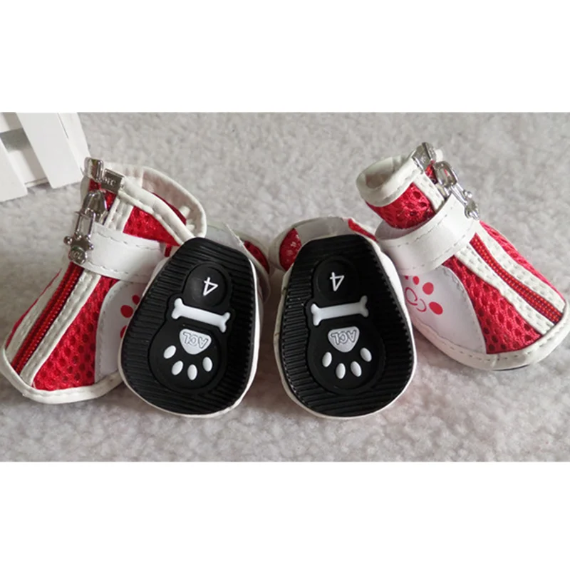 Sapatos para Cães e Gatos de Malha Respirável 4 Peças Antiderrapantes - Image 3