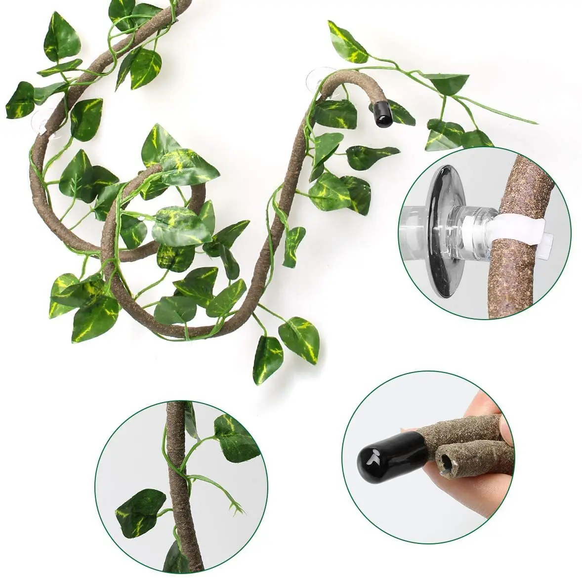 Videira Artificial para Terrário de Répteis 100 cm Flexível Dobrável - Imagem 4