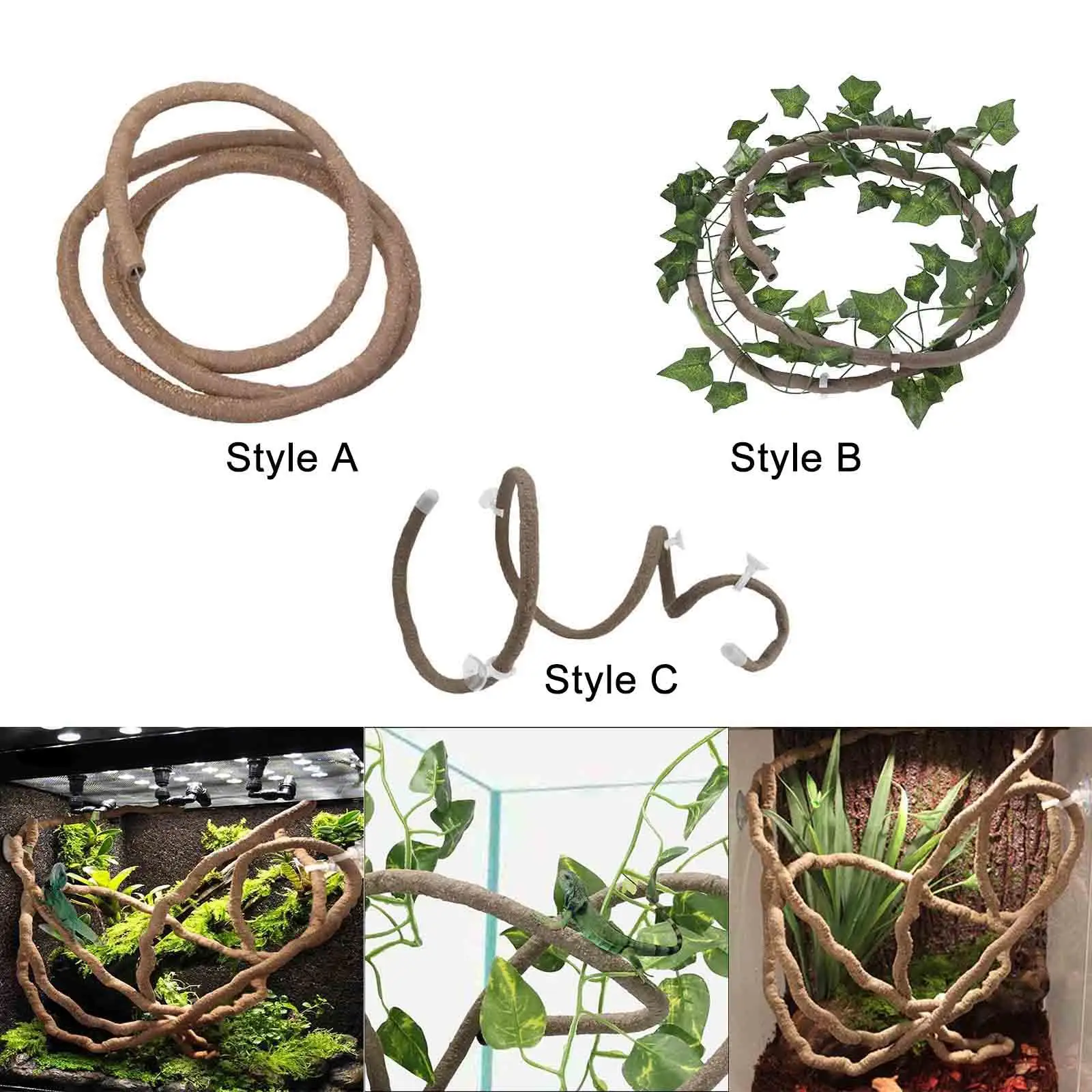 Vinhas para Terrário de Répteis de PU e Fio de Ferro 100 cm - Imagem 3