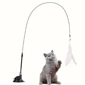 varinha interativa para gatos com ventosa