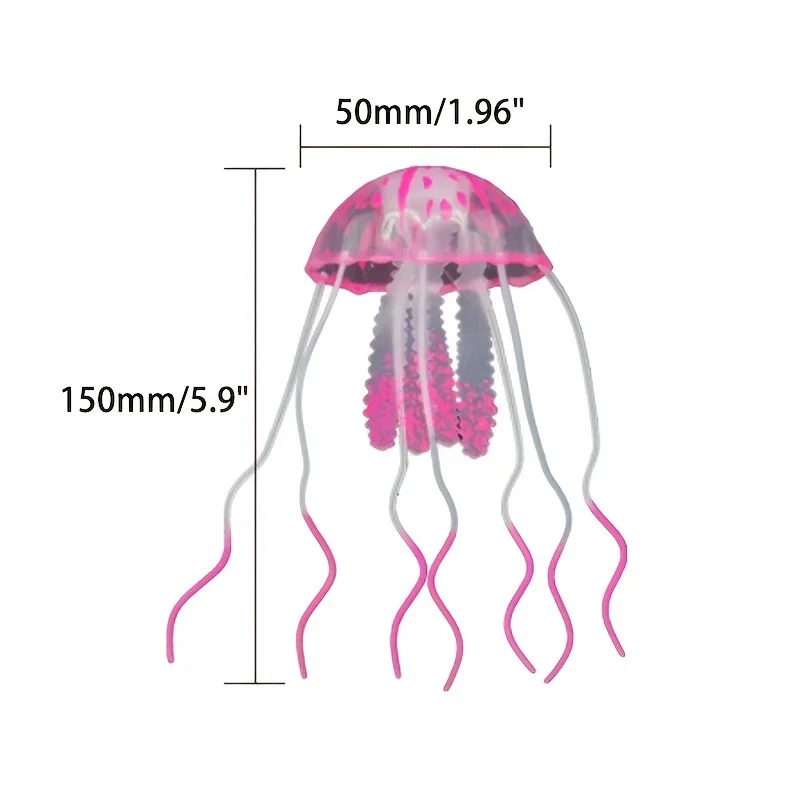 Água-Viva Artificial para Aquário Verde de Silicone com Ventosa - Imagem 2