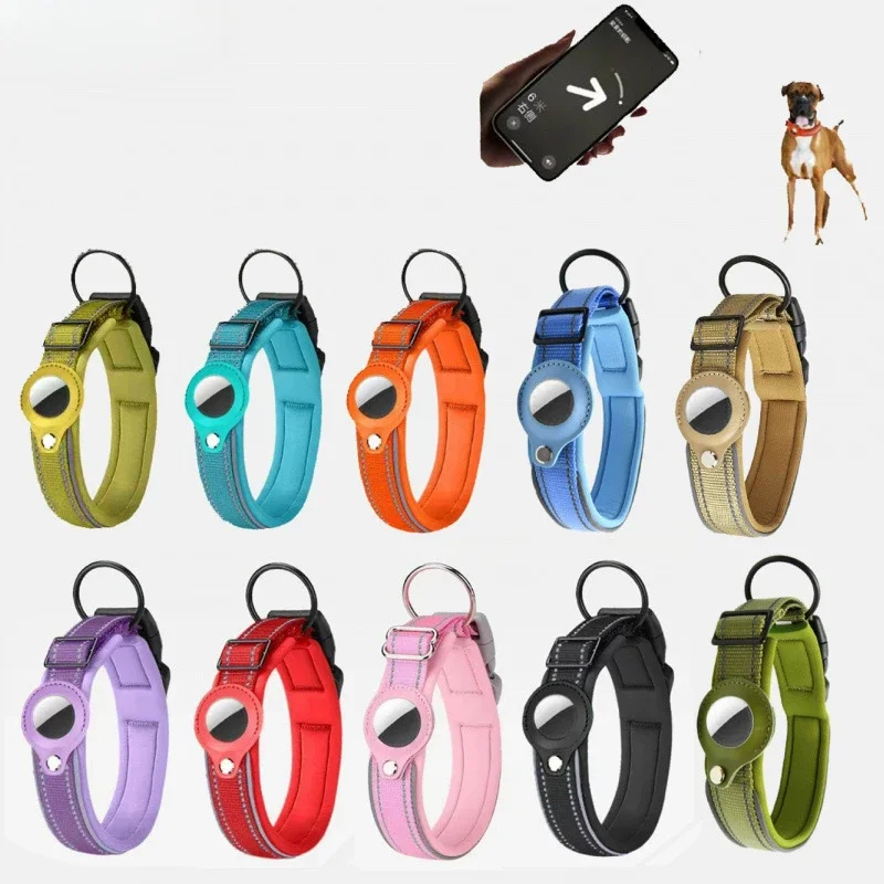 Coleira para Cães com Suporte AirTag e Faixa Refletiva Ajustável - Imagem 2
