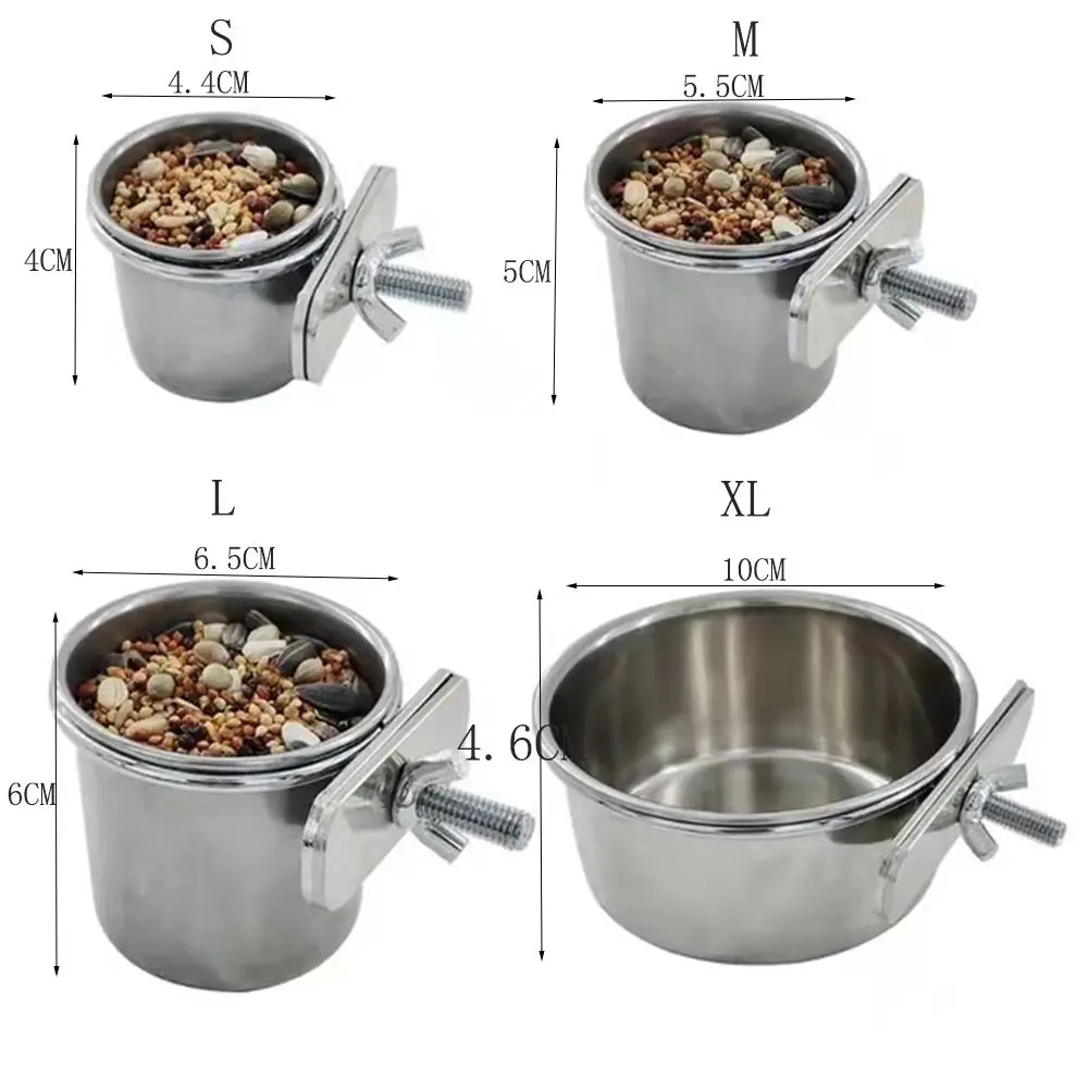 Tigela de Aço Inoxidável para Pássaros com Fixação na Gaiola - Imagem 6