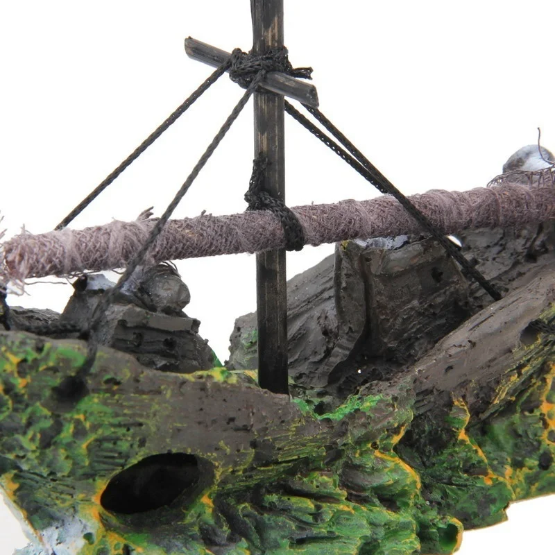 Decoração Navio Pirata para Aquário de Resina 13x5x11 cm - Imagem 5