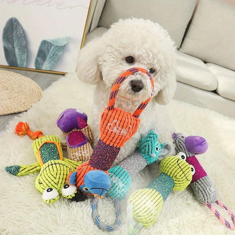Brinquedo de Veludo para Cães com Apito Interno Resistente à Mordida - Imagem 5
