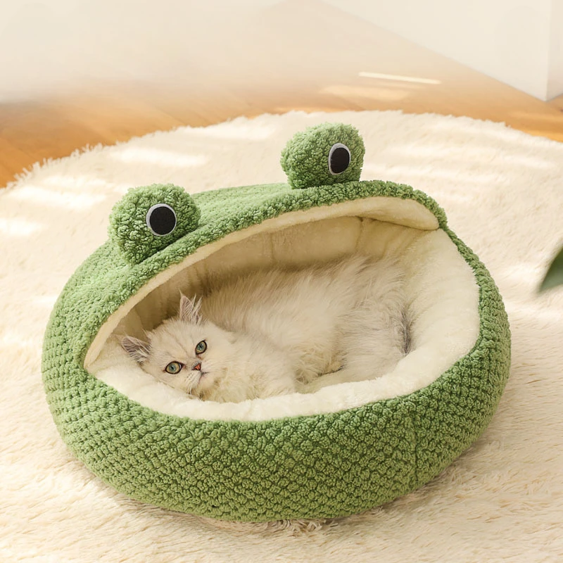 Cama Toca para Cães e Gatos de Pelúcia Formato Sapo 40x40x20 cm - Imagem 3