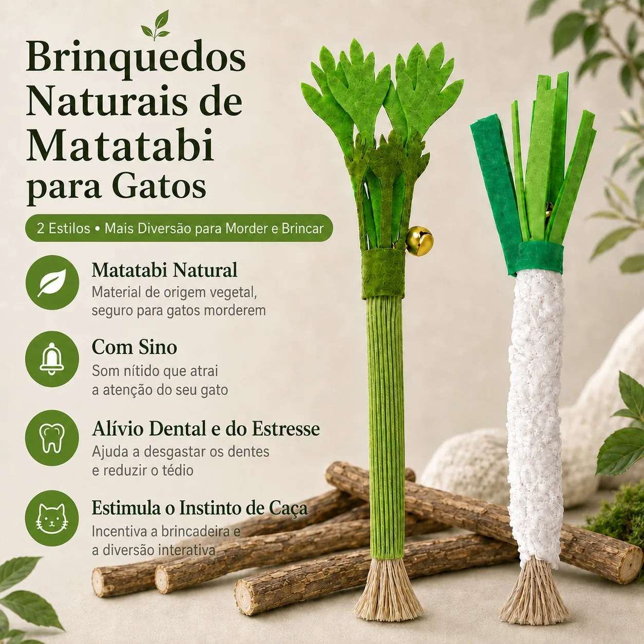 Brinquedo Matatabi para Gatos com Sino - Imagem 2