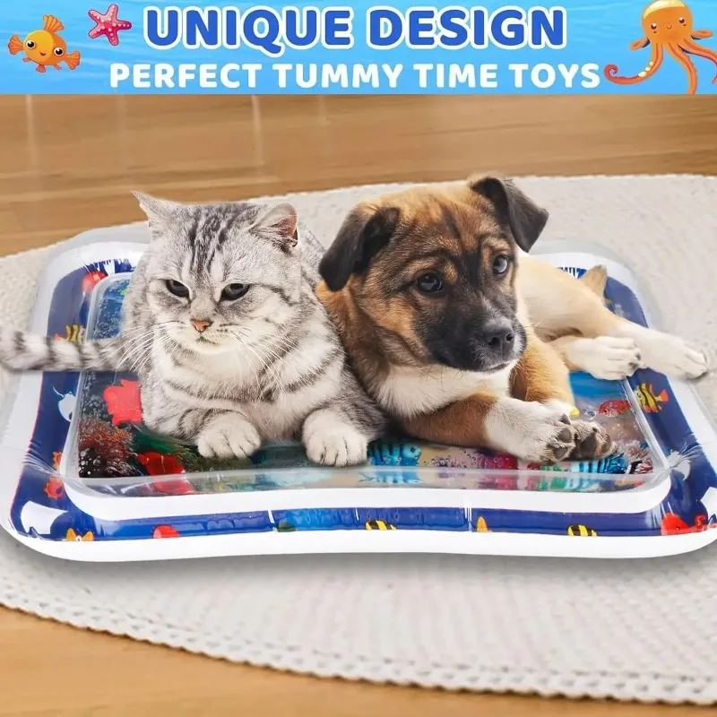 Tapete Sensorial Inflável para Cães e Gatos de PVC com Design Marinho - Imagem 5