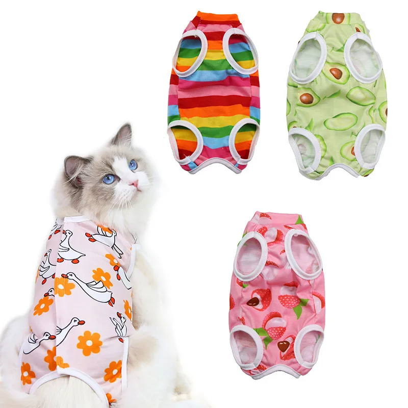 Roupa de Recuperação para Gatos de Poliéster para Feridas Abdominais - Imagem 5