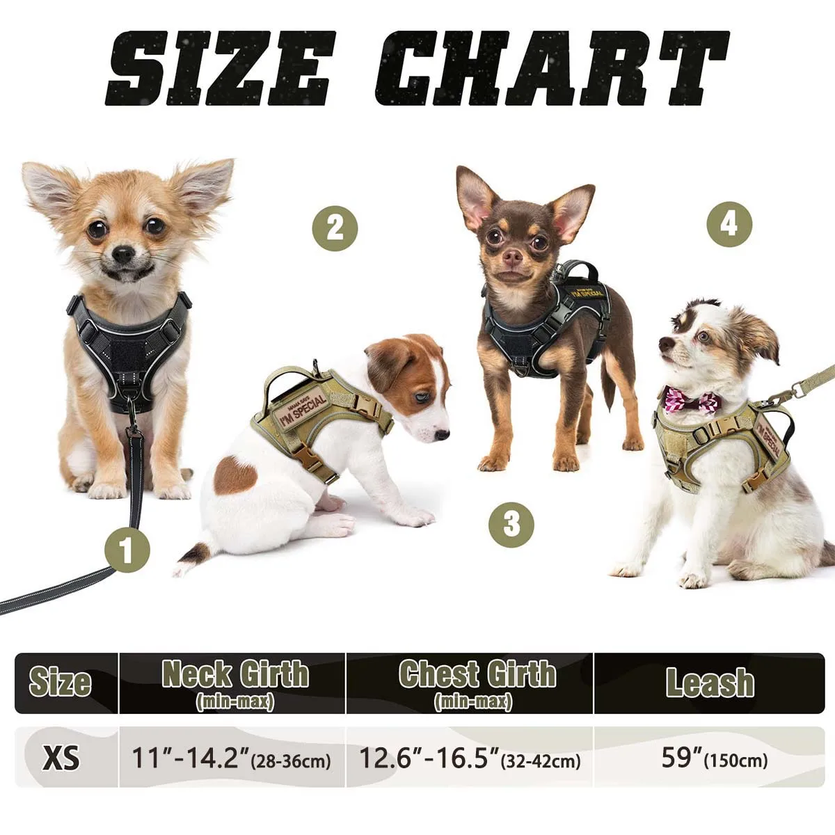 Colete Tático para Cães Pequenos de Nylon com Alça Acolchoada - Imagem 6