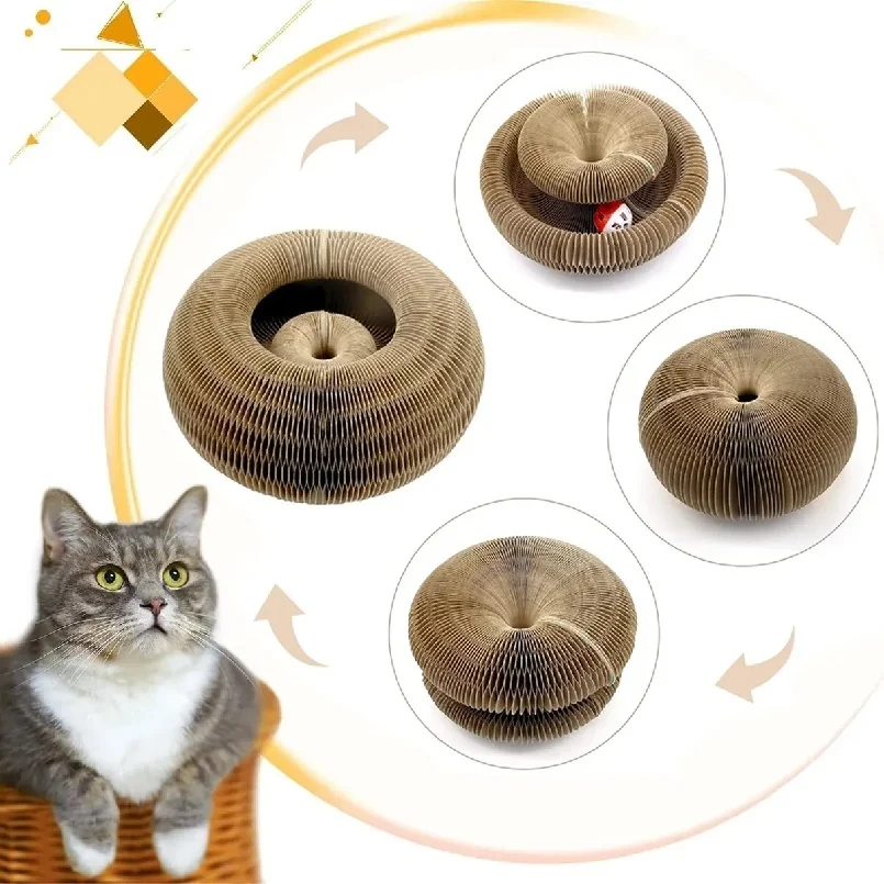 Brinquedo Arranhador para Gatos Dobrável de Papelão Reciclável - Imagem 2
