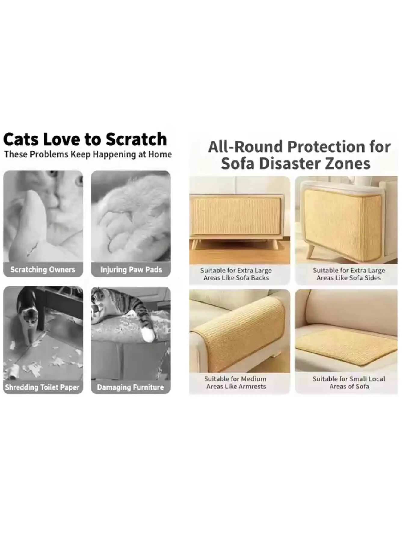 Arranhador de Sisal para Gatos com Bola Suspensa e Proteção de Móveis - Image 4