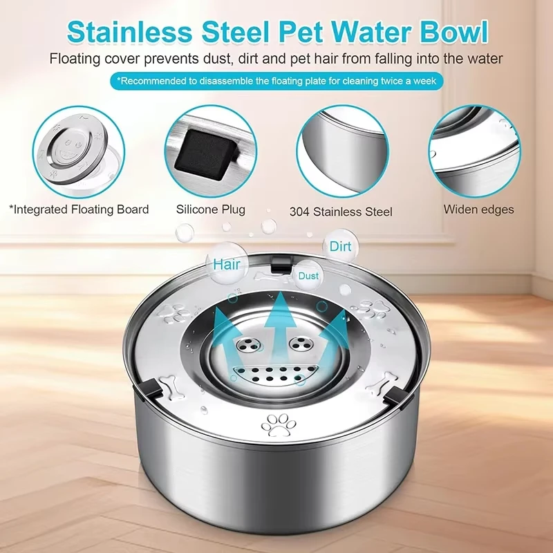 Tigela Flutuante para Cães e Gatos de Aço Inoxidável Antiderramamento - Imagem 4