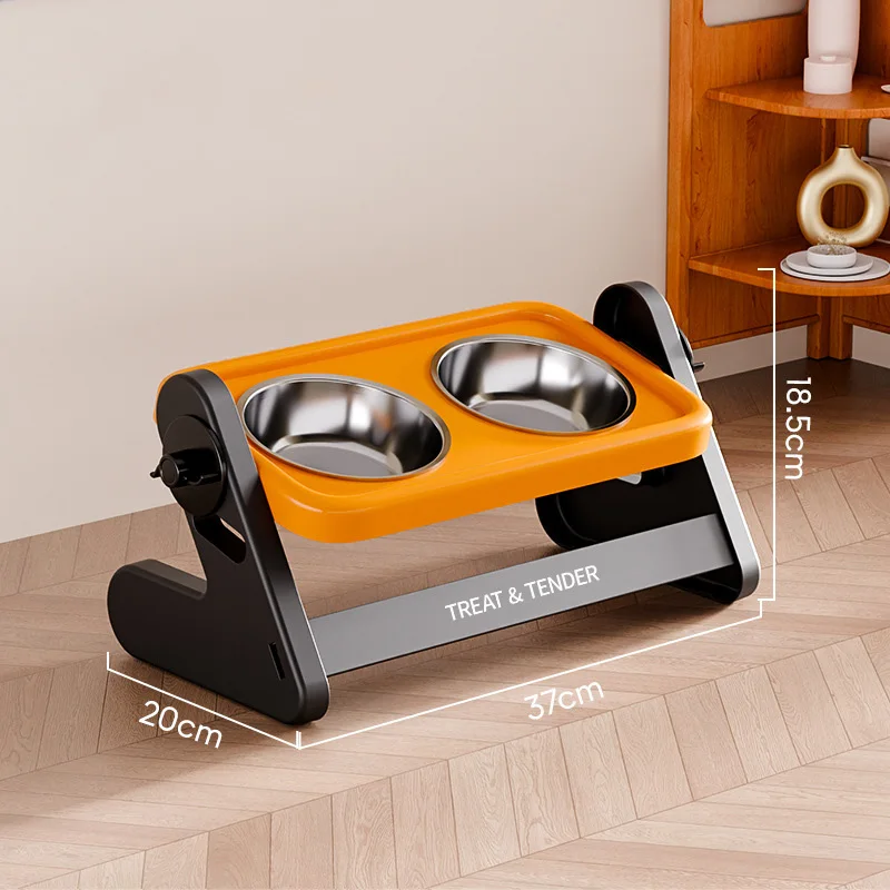 Tigela Dupla de Aço Inoxidável para Gatos e Cães Pequenos com Altura Ajustável - Imagem 6