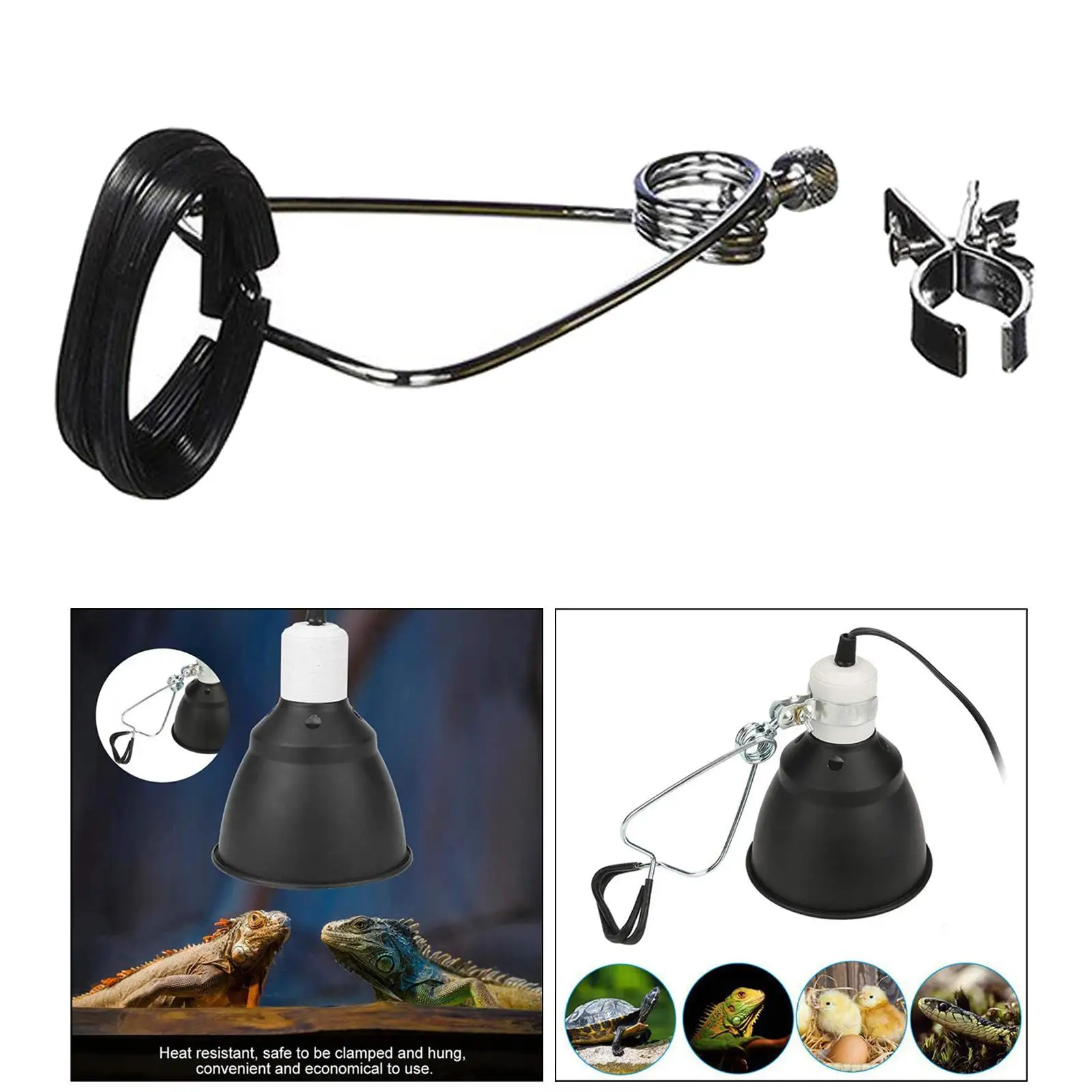 Suporte para Lâmpada de Réptil com Grampo e Soquete Cerâmico - Image 5