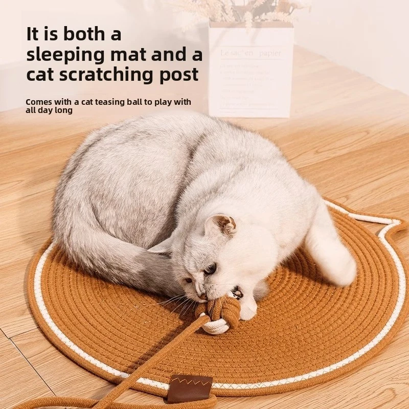 Tapete Arranhador para Gatos de Algodão com Bola para Brincar - Imagem 2