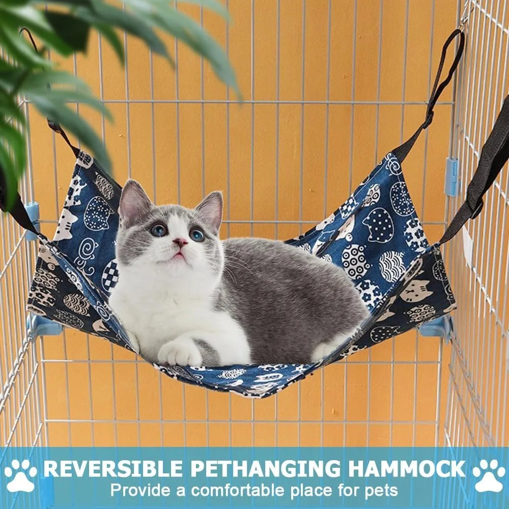 Rede Suspensa para Gatos e Hamsters com 4 Ganchos de Metal - Imagem 3