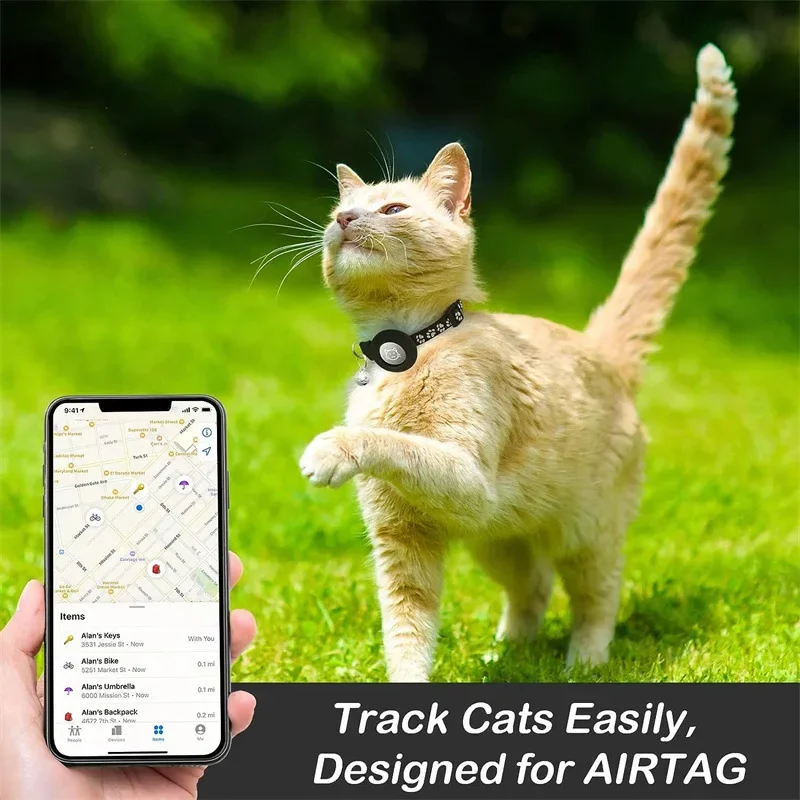 Coleira para Gato com Suporte Airtag e Sino Ajustável 18-30 cm - Imagem 6