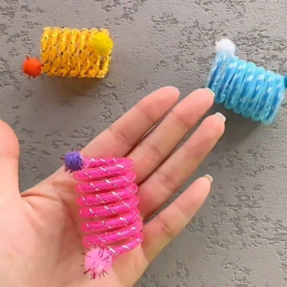 Brinquedo de Mola para Gatos Colorido 10 Peças de Plástico Elástico - Imagem 6