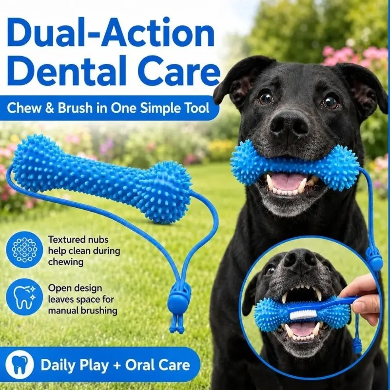 Brinquedo Dental para Cães de Ação Dupla Reutilizável - Imagem 4