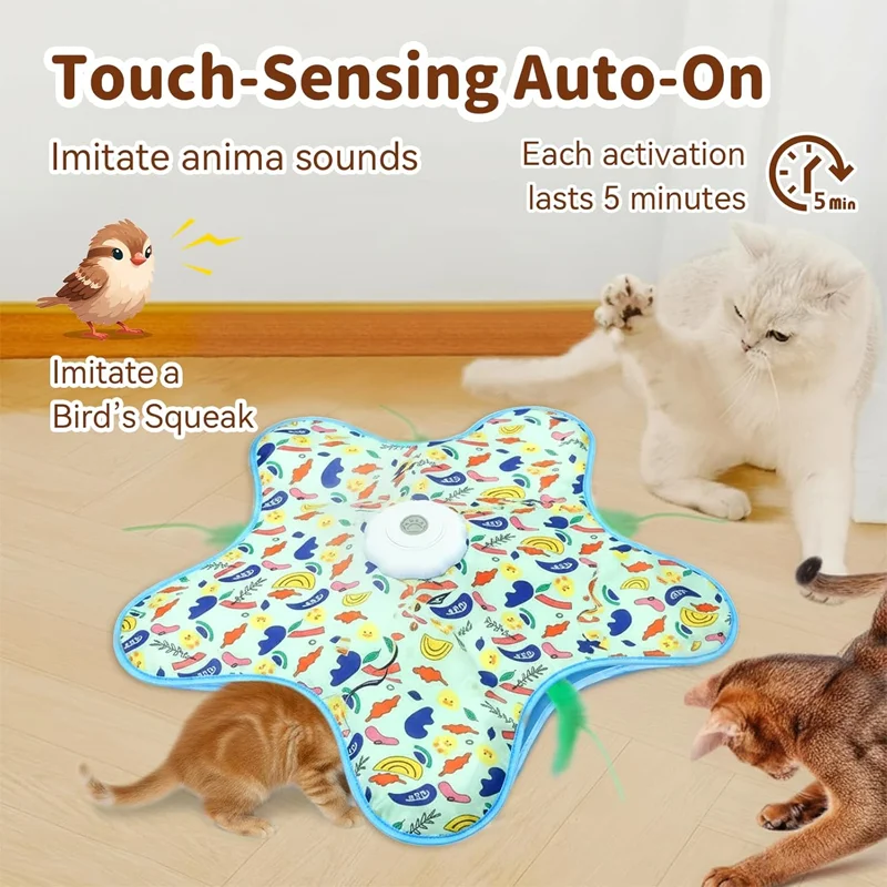 Brinquedo para Gatos Varinha Giratória Esconde-Esconde USB Recarregável - Imagem 2