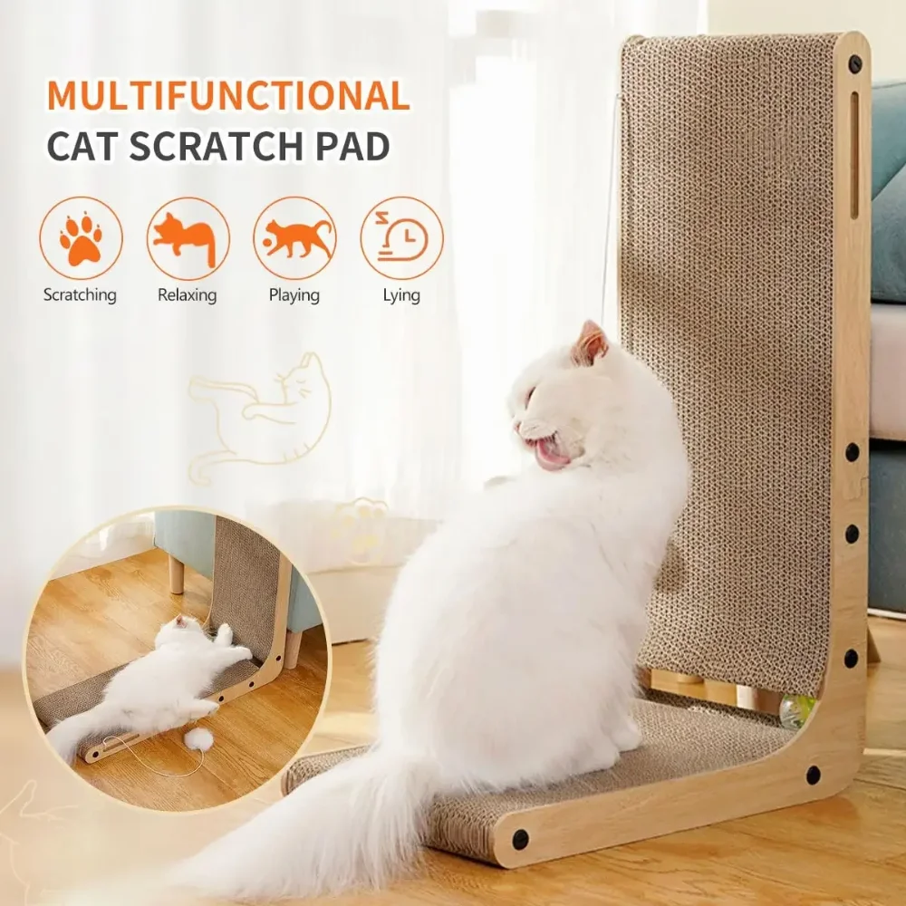 Raspador para Gatos de Papelão em L Resistente a Arranhões - Imagem 4